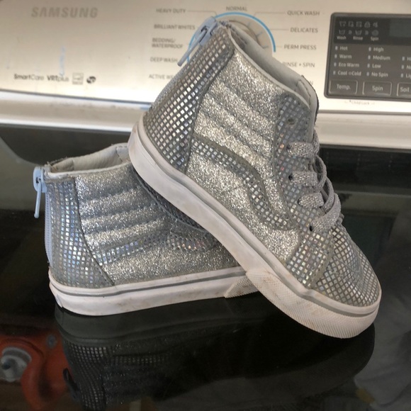Silver Sparkle Baby VANS 6.5 - Picture 4 of 4